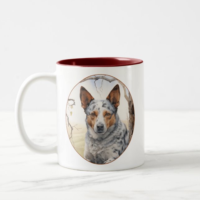 Tasse 2 Couleurs Beau chien de bétail (Gauche)