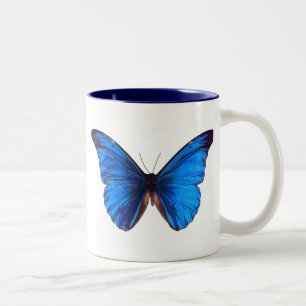 Tasse 2 Couleurs Beau papillon Blue Monrach art vintage