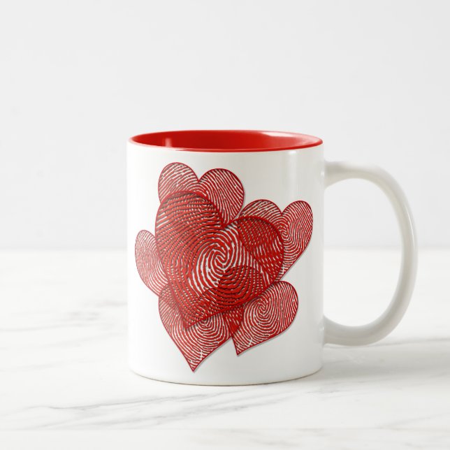 Tasse 2 Couleurs Beaucoup de coeur Imprimer (Droit)