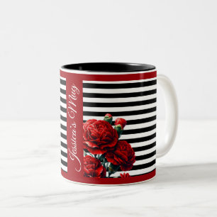 Tasse 2 Couleurs Beauté florale noir et blanc