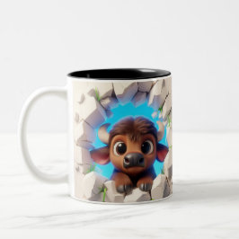 Tasse 2 Couleurs Bébé Buffalo Buffalo Cute 3D Hot Coca Café Animaux