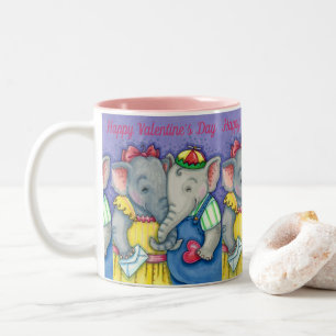 TASSE 2 COULEURS BÉBÉ ÉLÉPHANTS PREMIER AMOUR, PACHYDERME MILIEUX
