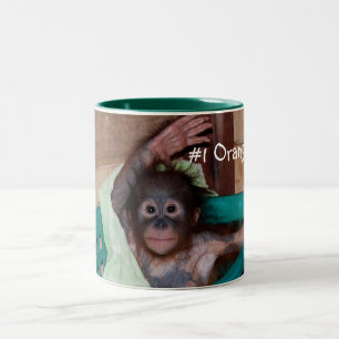 Tasse 2 Couleurs Bébé mignon Orangutan Vague Bonjour