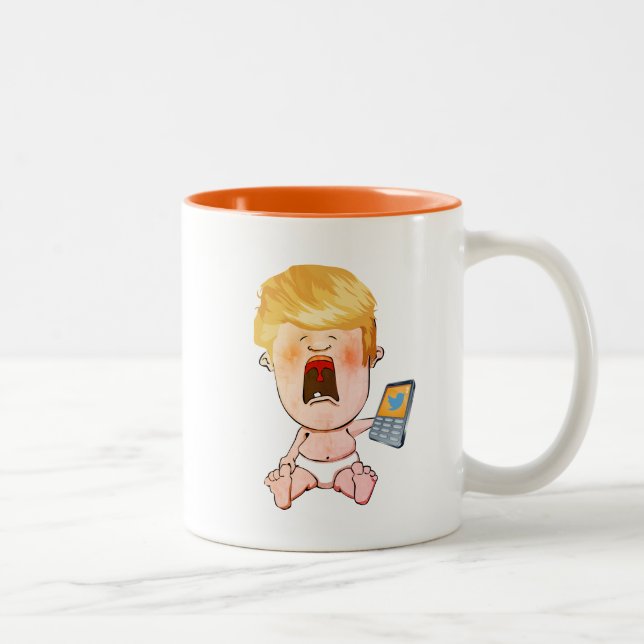 Tasse 2 Couleurs Bébé pleurant de Donald Trump (Droit)