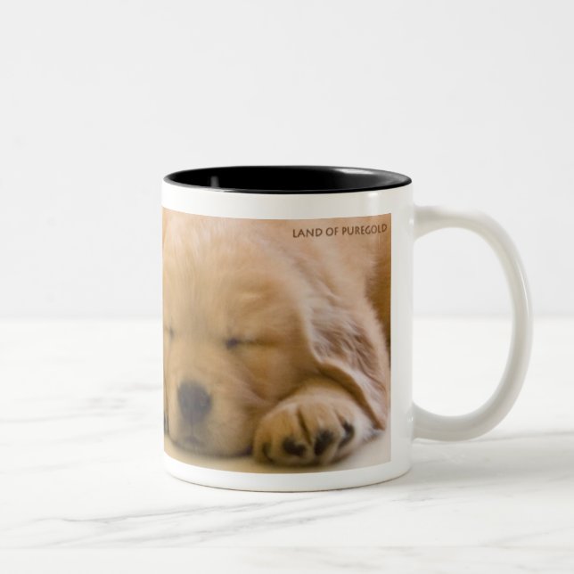 Tasse 2 Couleurs Bébés de golden retriever (Droit)