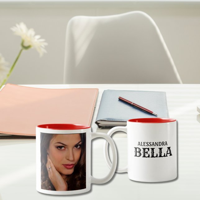 Tasse 2 Couleurs Bedda Bella Belle fille sicilienne/italienne Photo (Créateur téléchargé)