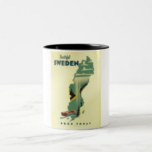 Tasse 2 Couleurs Belle affiche de voyage en Suède