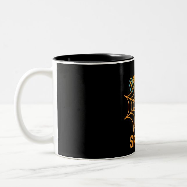 Tasse 2 Couleurs belle toile d'araignée noire tendance (Gauche)