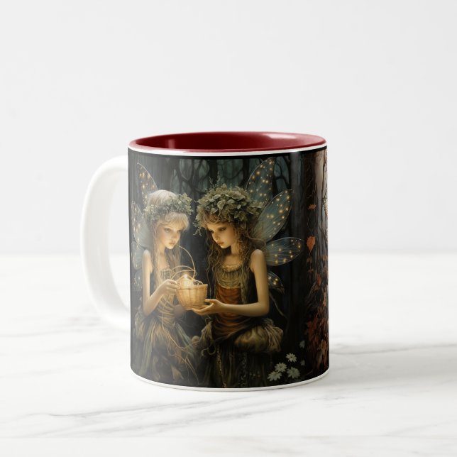 Tasse 2 Couleurs Belles fées magiques d'automne (Devant gauche)