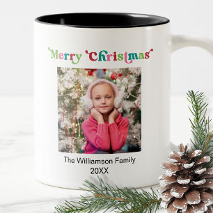 Tasse 2 Couleurs Belles Fêtes Joyeux Noël Rayures Photo