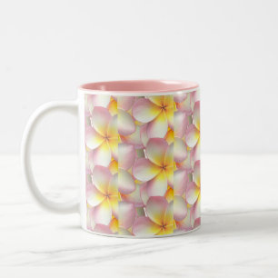 Tasse 2 Couleurs Belles fleurs de frangipanier plumeria pastel