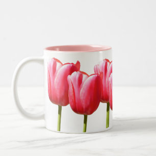Tasse 2 Couleurs Belles fleurs roses de tulipe