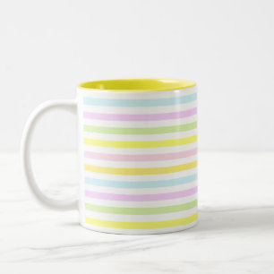 Tasse 2 Couleurs Belles rayures aux couleurs pastel