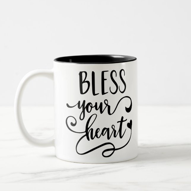 Tasse 2 Couleurs Bénissez votre coeur (Gauche)