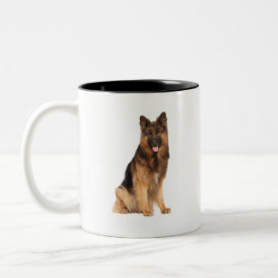 Tasse 2 Couleurs berger allemand, enveloppement de rondelle droite