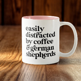 Tasse 2 Couleurs Berger allemand moderne personnalisé