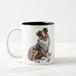 Tasse 2 Couleurs Berger australien - Mu au café à deux tonalités de