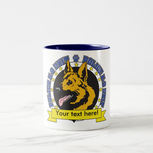 Tasse 2 Couleurs Berger K9 allemand (Centre)