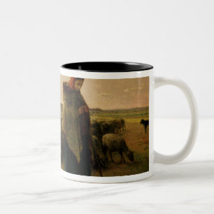 Tasse 2 Couleurs Bergère avec son troupeau, 1863