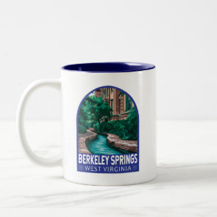 Tasse 2 Couleurs Berkeley Springs West Virginia Illustration Voyage
