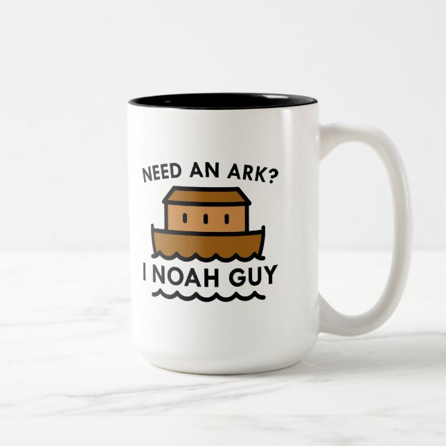 Tasse 2 Couleurs Besoin D'Un Arche ? Je Noah Guy. (Droit)