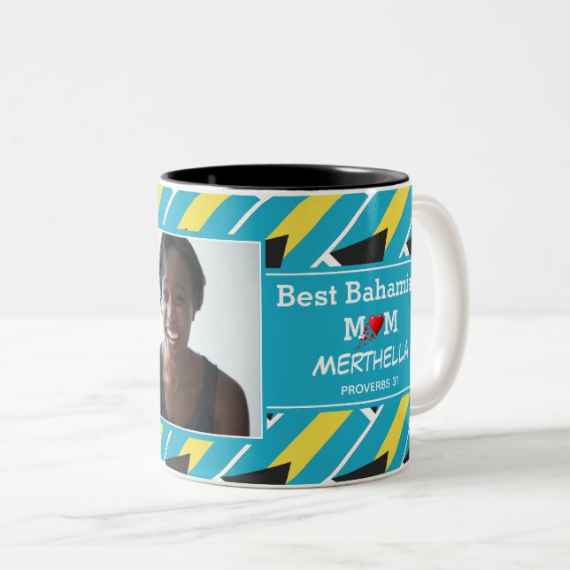 Tasse 2 Couleurs BEST BAHAMIAN MUM Photo (Devant droit)