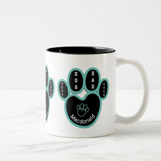 TASSE 2 COULEURS BEST CHIEN PERSONNALISÉ DAD JAMAIS (Droit)