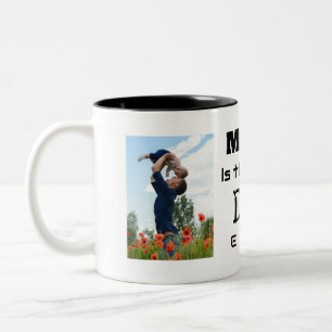 Tasse 2 Couleurs Best Dad ever photo customizable