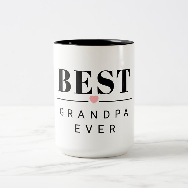 Tasse 2 Couleurs Best grandpa ever black and white (Centre)