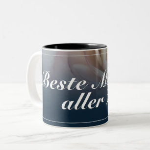 Tasse 2 Couleurs Beste Mutaller Zeiten mit großer rosa Rose
