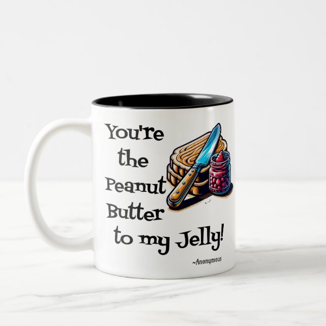 Tasse 2 Couleurs Beurre d'arachide et Jelly Saint-Valentin (Gauche)