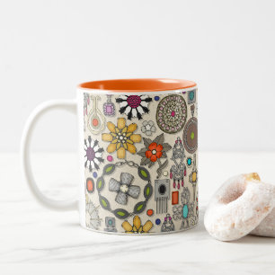 Tasse 2 Couleurs bijou boho trésors lin