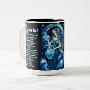 Tasse 2 Couleurs Bijou personnalisé Galaxie Zodiac Aquarius