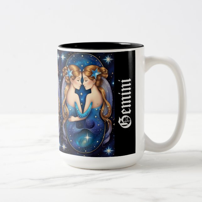 Tasse 2 Couleurs Bijoux Galaxy Zodiac Gemini (Droit)