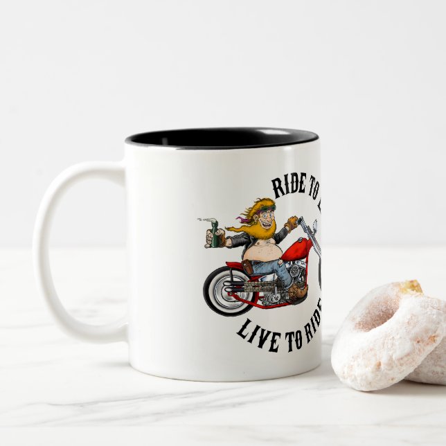 Tasse 2 Couleurs Biker motard (Avec donut)