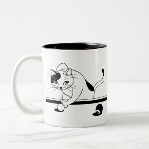 Tasse 2 Couleurs Billard Jeu Chat Visent À