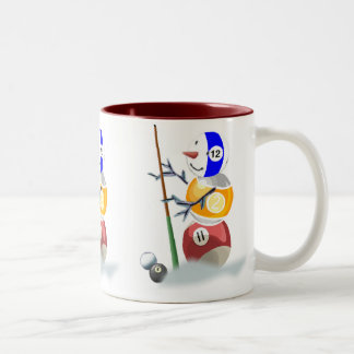 Tasse 2 Couleurs Billiard Ball Snowman Noël