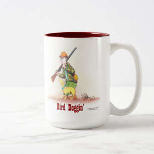 Tasse 2 Couleurs Bird Doggin', un regard fantaisiste sur un chasseu
