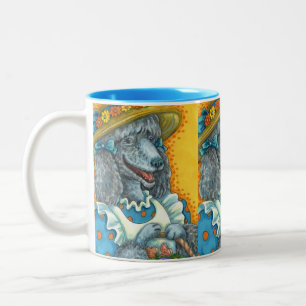 TASSE 2 COULEURS BISCUITS DE CHIENS ET BASSIN D'OEUFS DE PÂQUES, PO