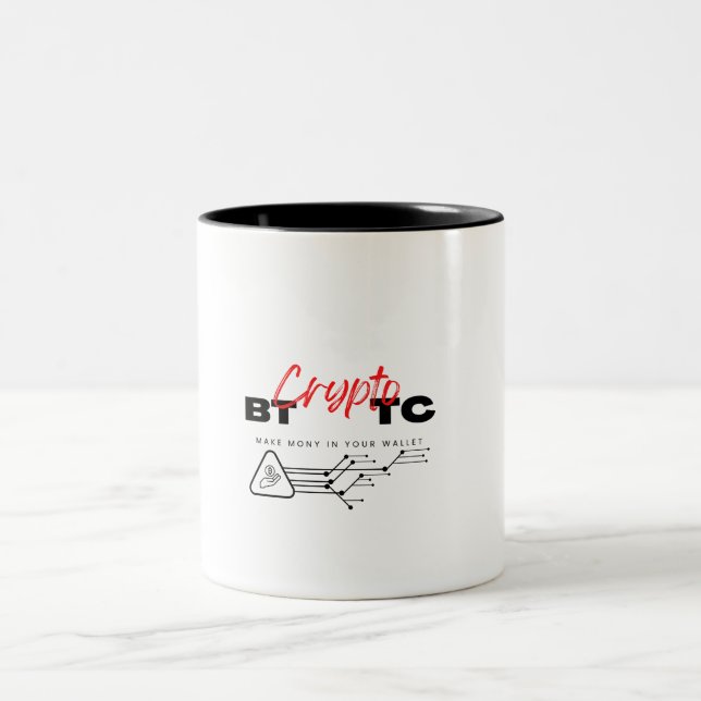 Tasse 2 Couleurs Bitcoin élégant et Cryptomonnaie Coffee Cup (Centre)