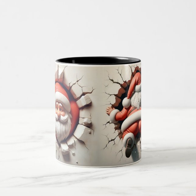 Tasse 2 Couleurs Bizarre de Noël Père Noël à deux faces (Centre)