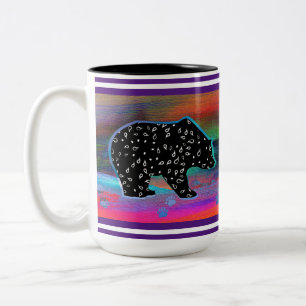 Tasse 2 Couleurs Black Bear Spirit Northern Lights