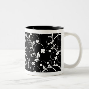 Tasse 2 Couleurs black&white floral