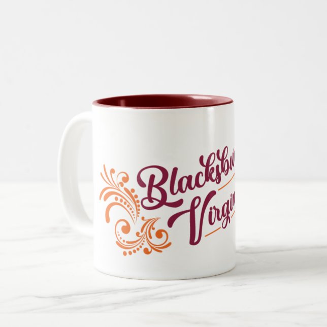 Tasse 2 Couleurs Blacksburg, Virginie (Devant gauche)
