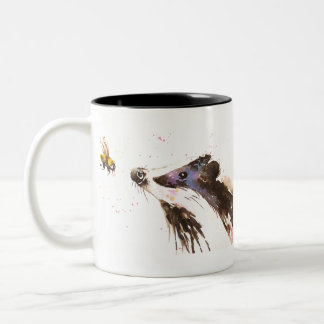 Tasse 2 Couleurs Blaireau et une abeille de gaffer