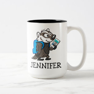 Tasse 2 Couleurs Blaireau Selfie de boomer du raton laveur de