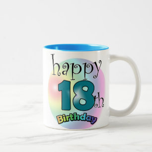 Tasse 2 Couleurs Blauwe Joyeux 18e anniversaire