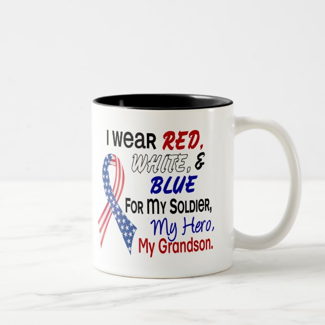 Tasse 2 Couleurs Bleu blanc rouge pour mon petit-fils (Droit)