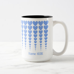 Tasse 2 Couleurs Bleu Coeur Tinsels, Meilleur Enseignant Jamais Per