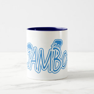 Tasse 2 Couleurs Bleu de swahili de Jambo bonjour